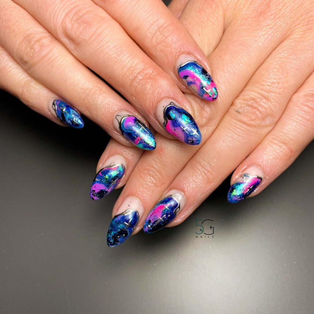 pastel galaxy nail art