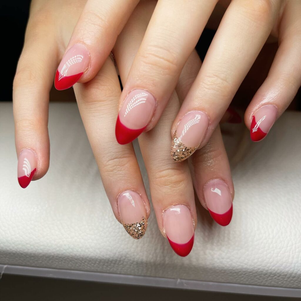 red french tip nails