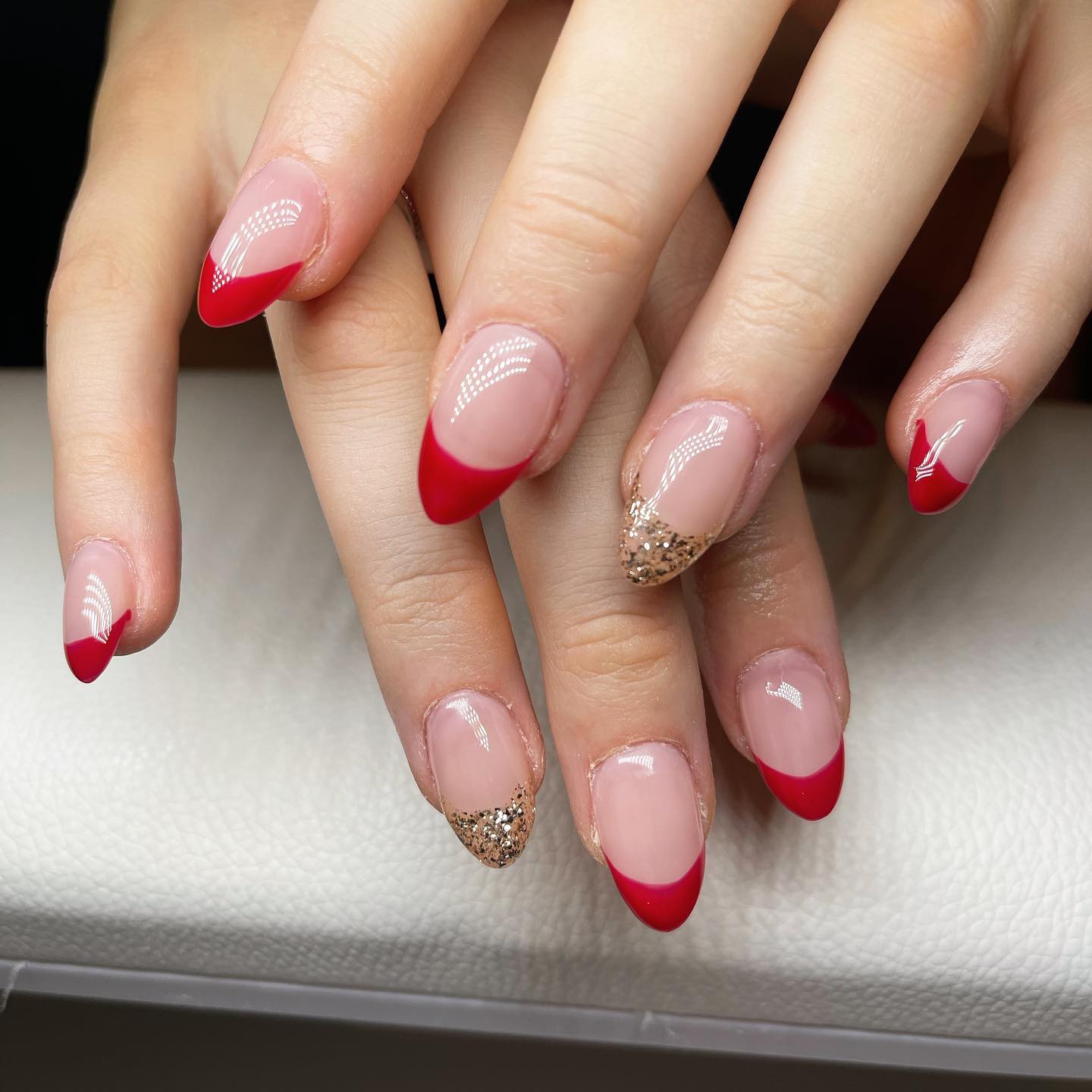 Red French Tip Nails