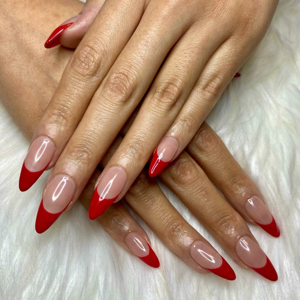 red french tip nails