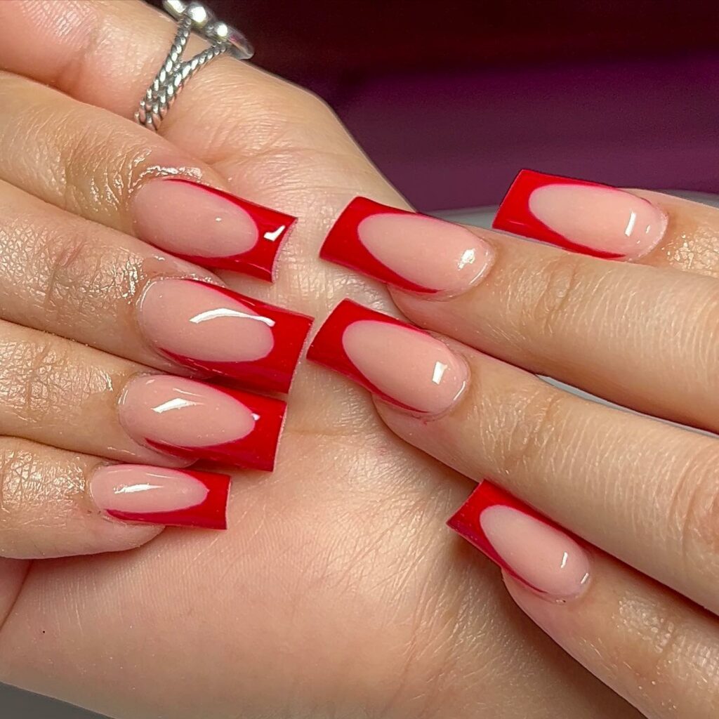 red french tip nails