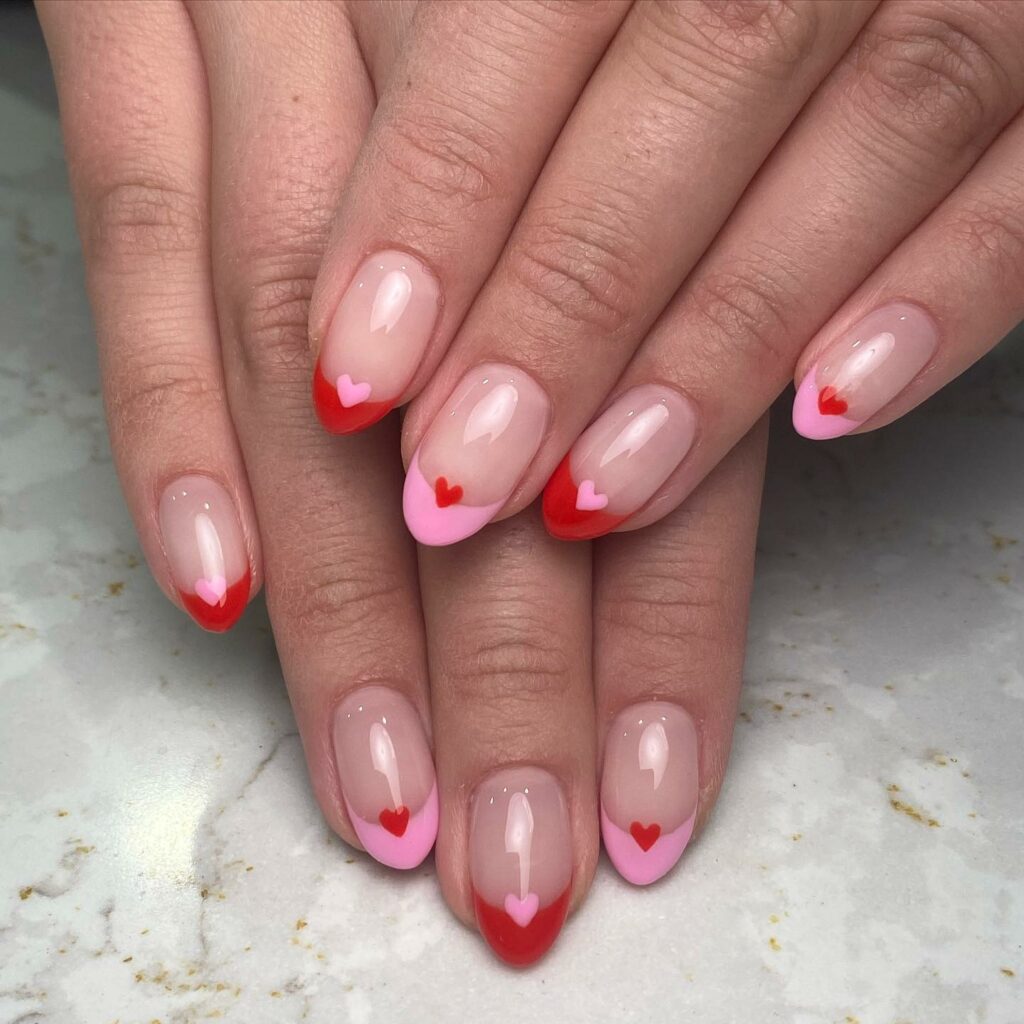 red french tip nails