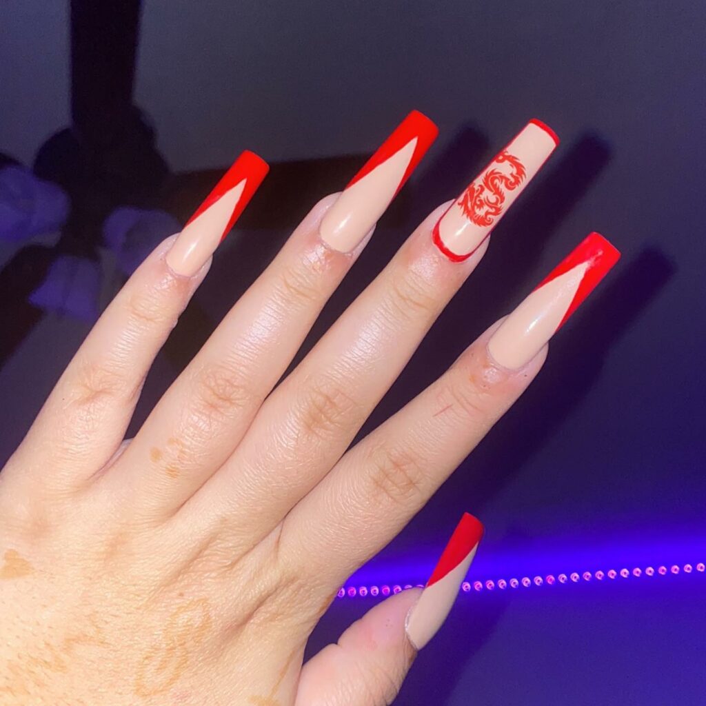 red french tip nails