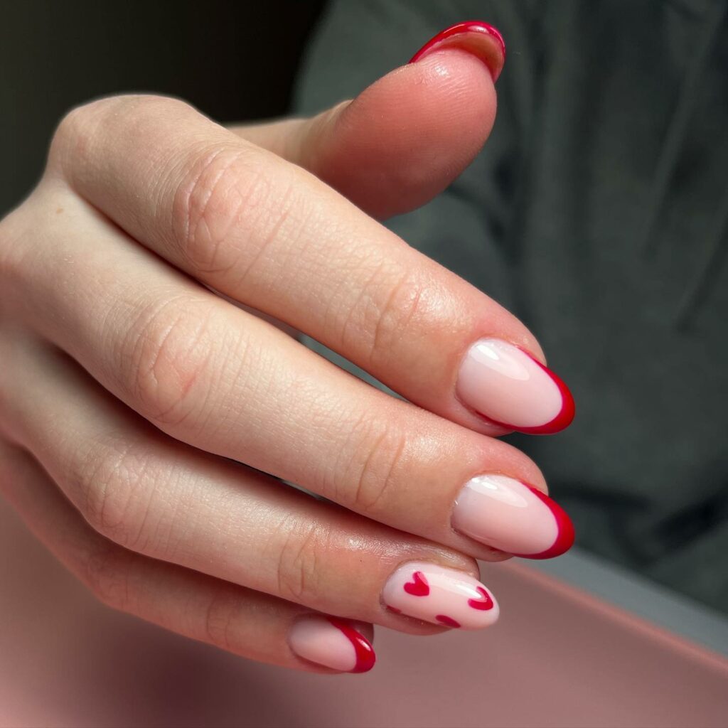 red french tip nails