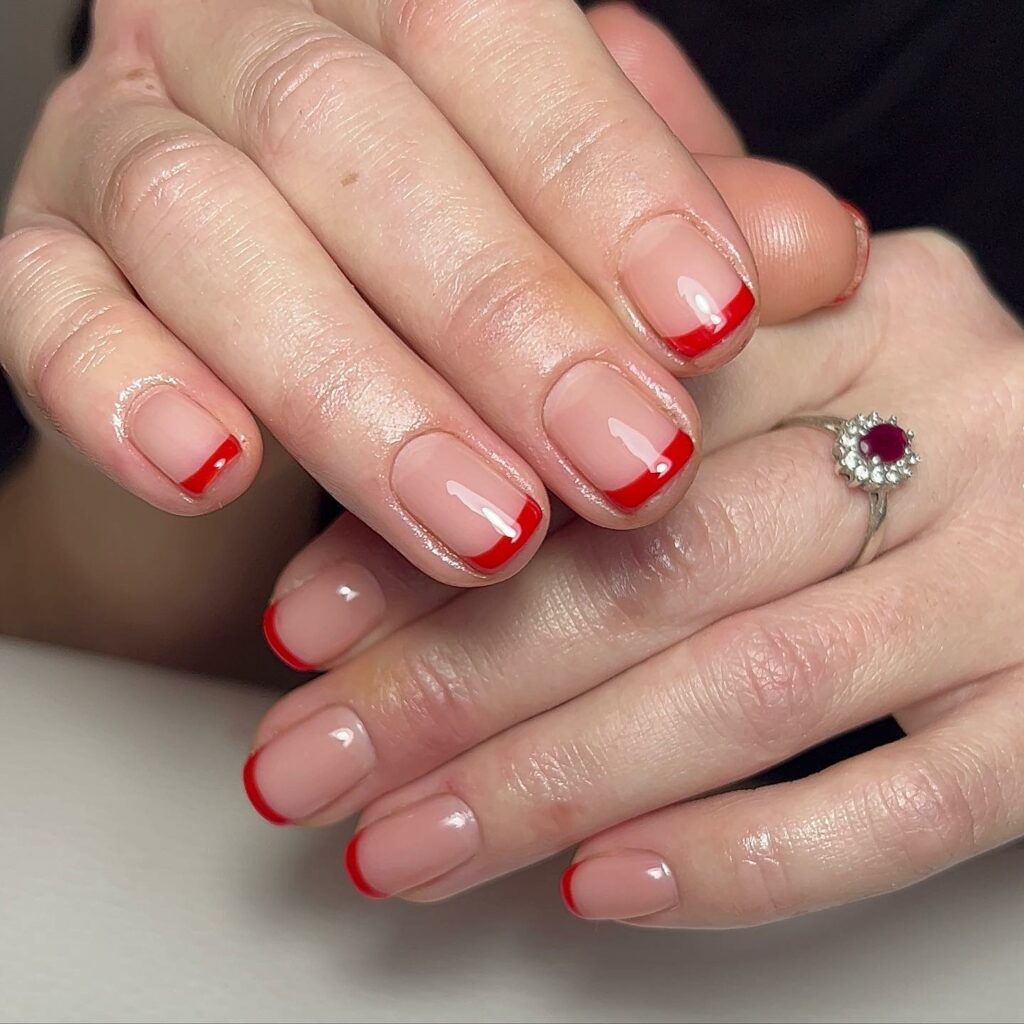 red french tip nails