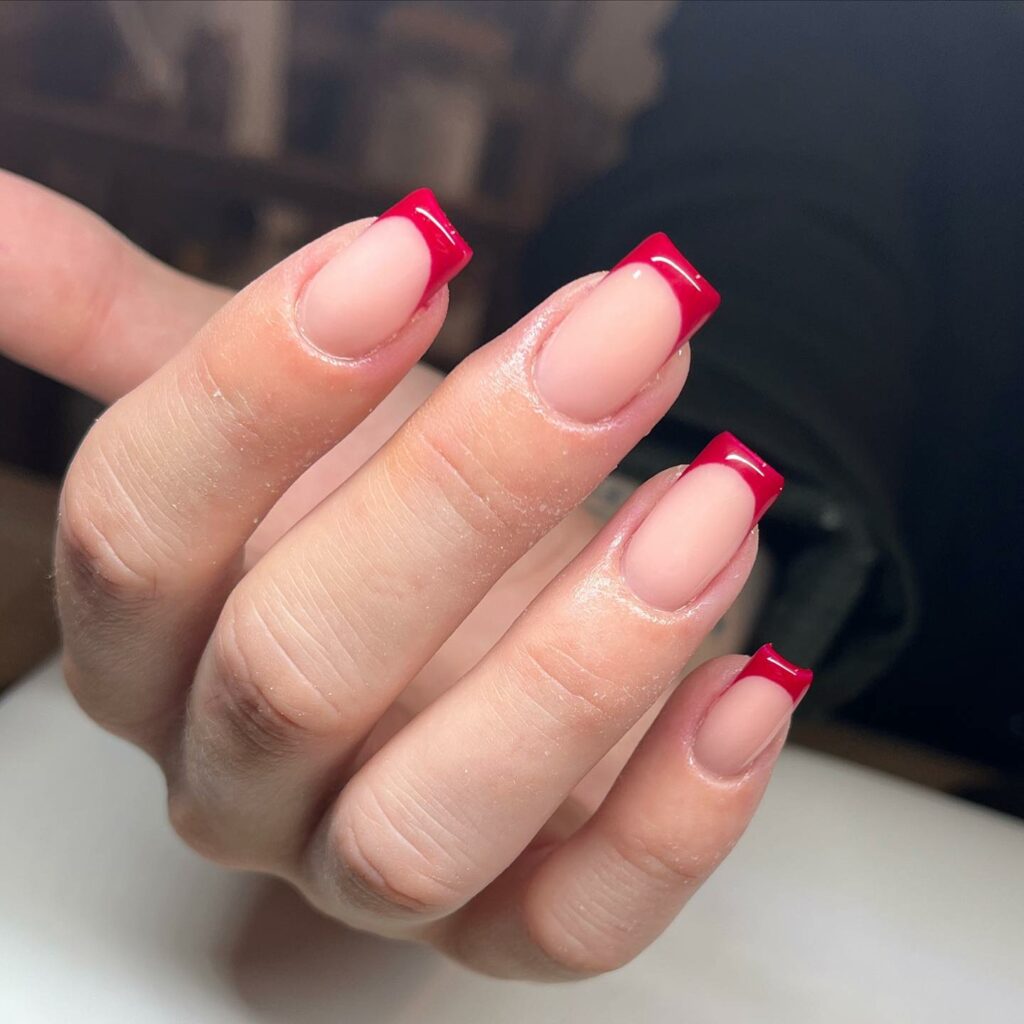 red french tip nails