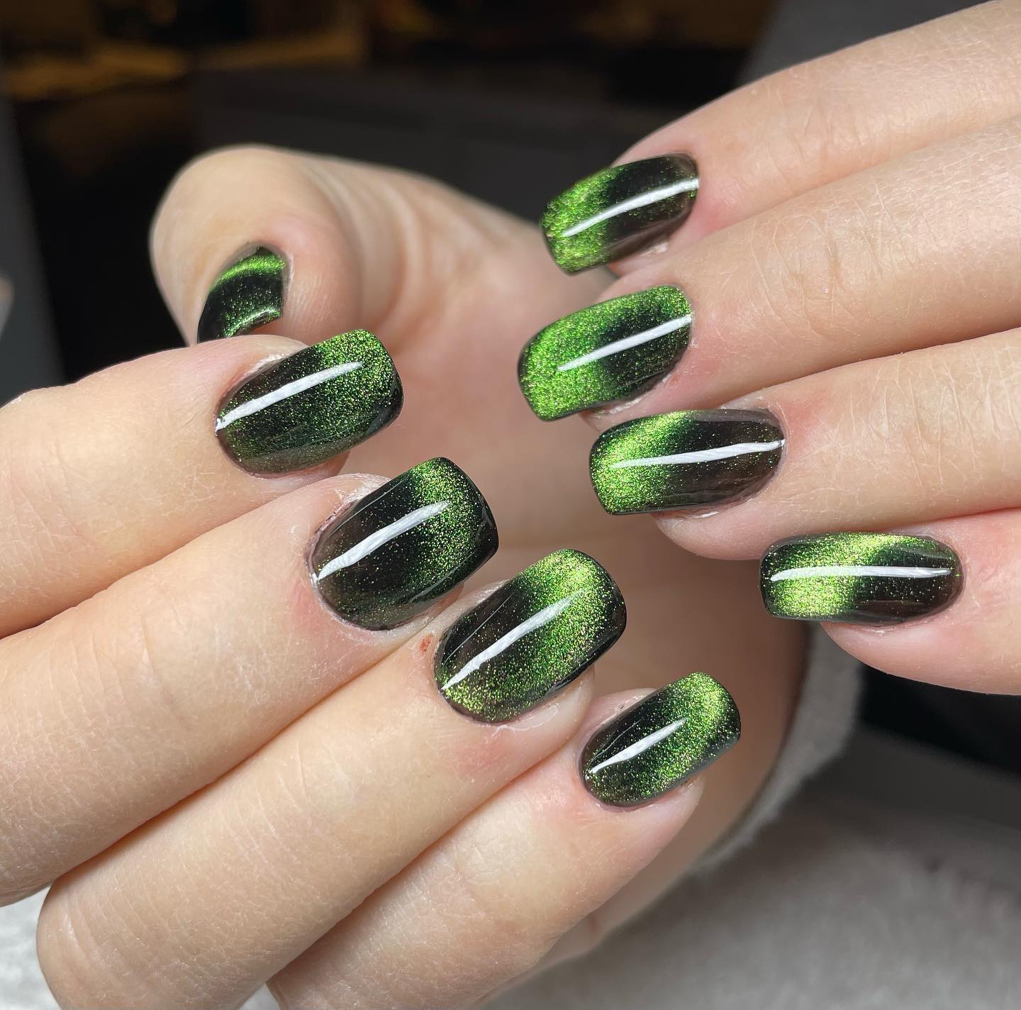 black and green nails