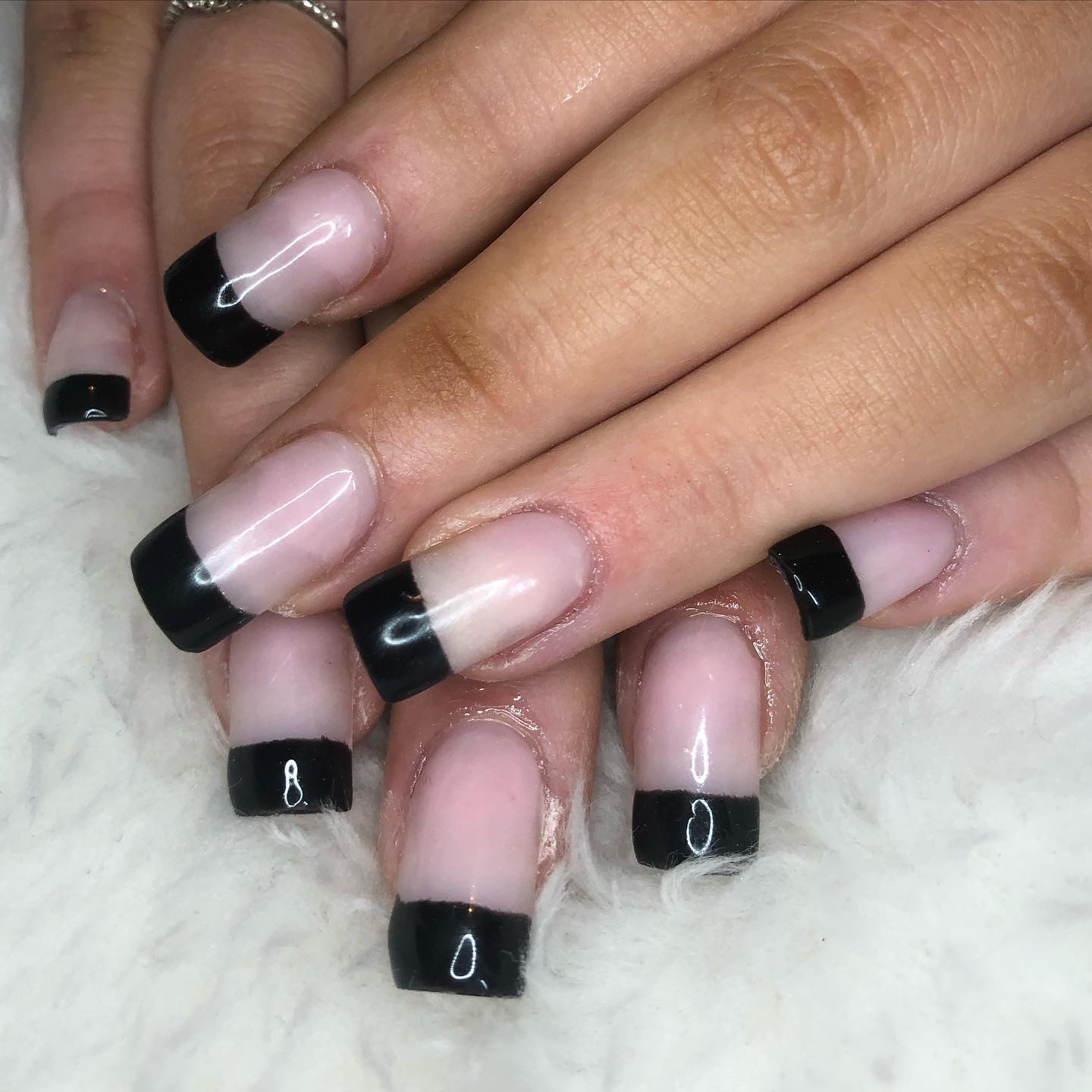 black french tip nails