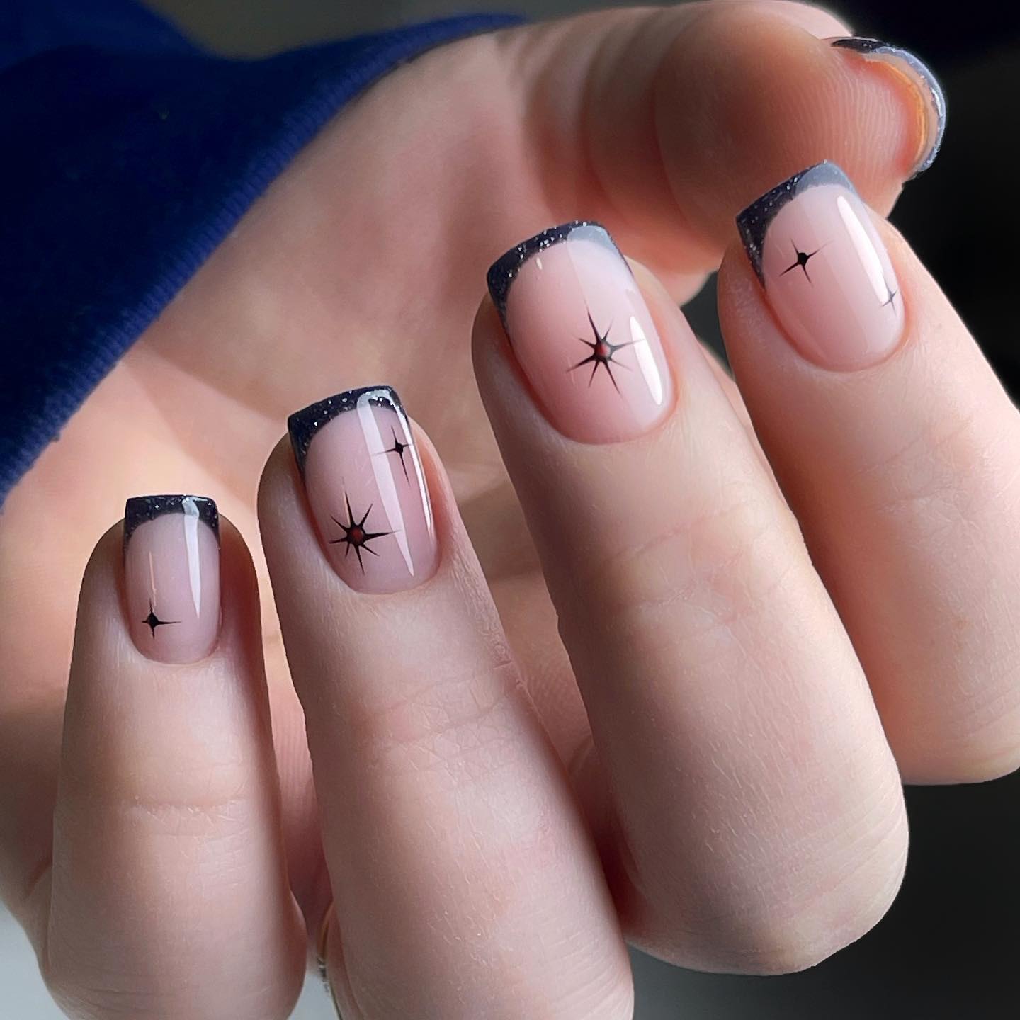 black french tip nails