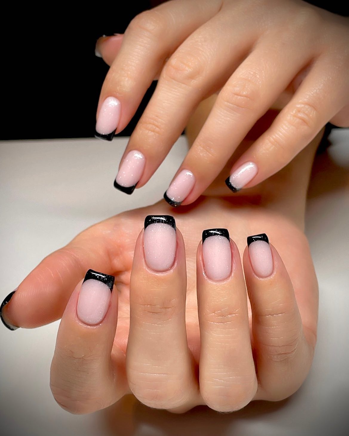 black french tip nails