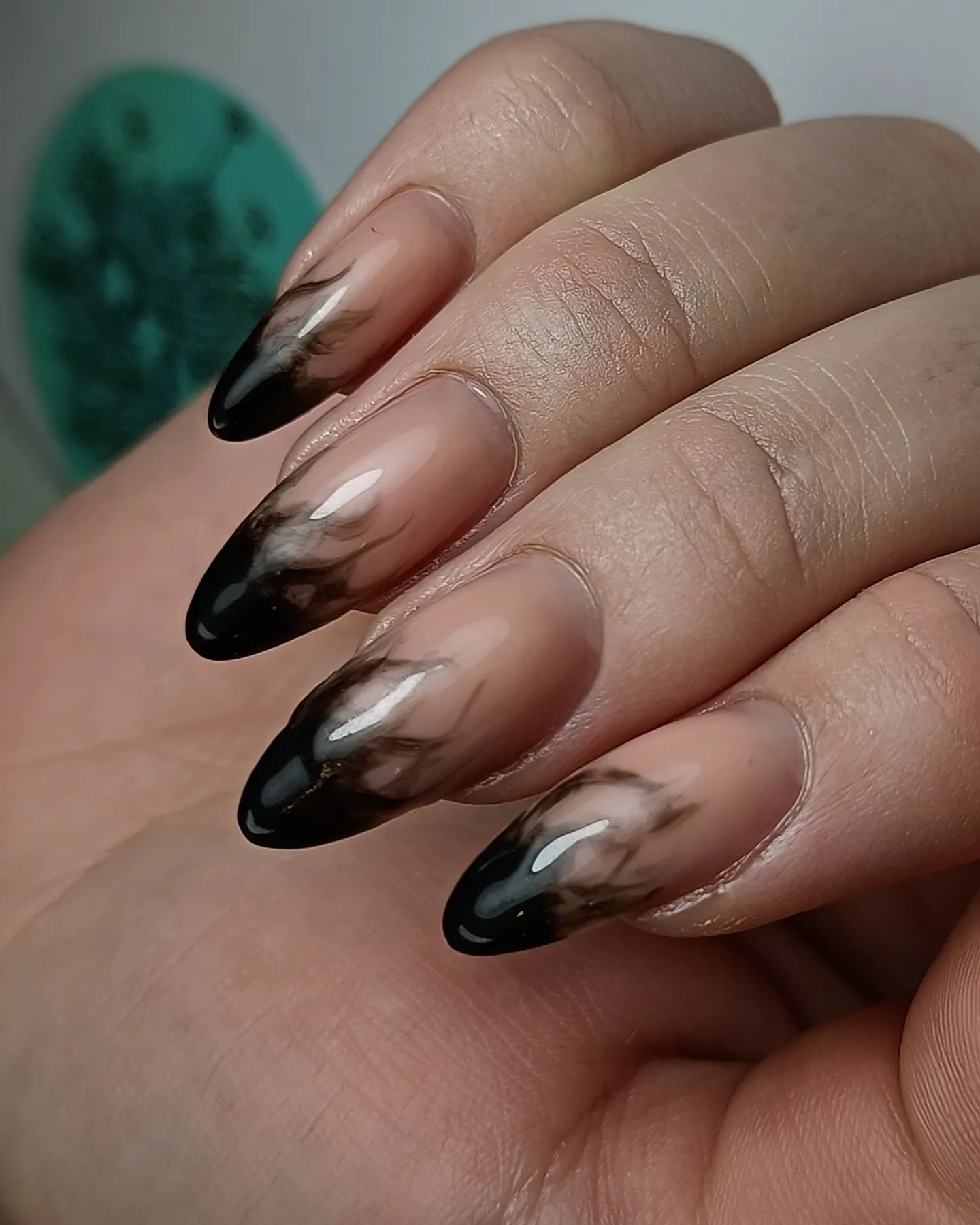 black french tip nails