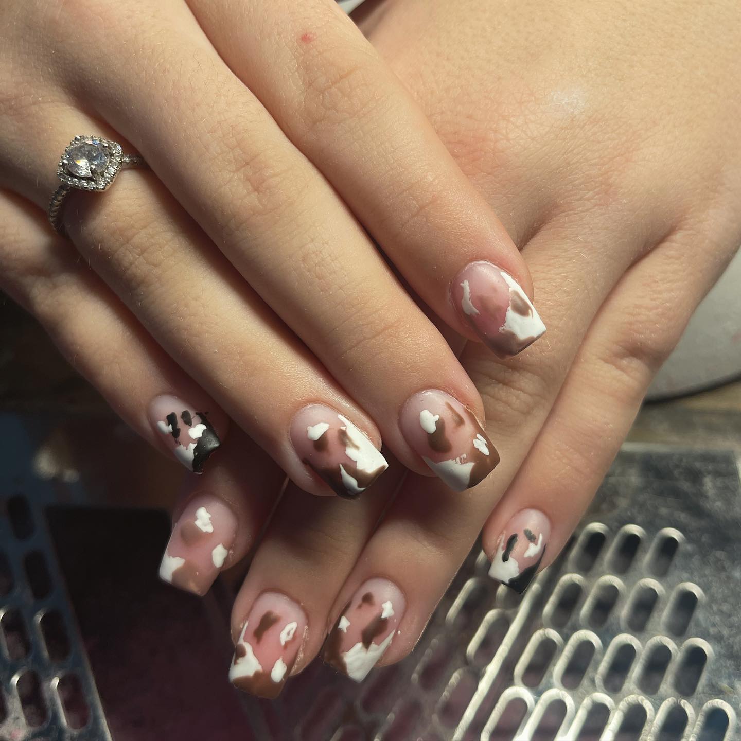 brown-cow-print-nails-27 brown cow print nails