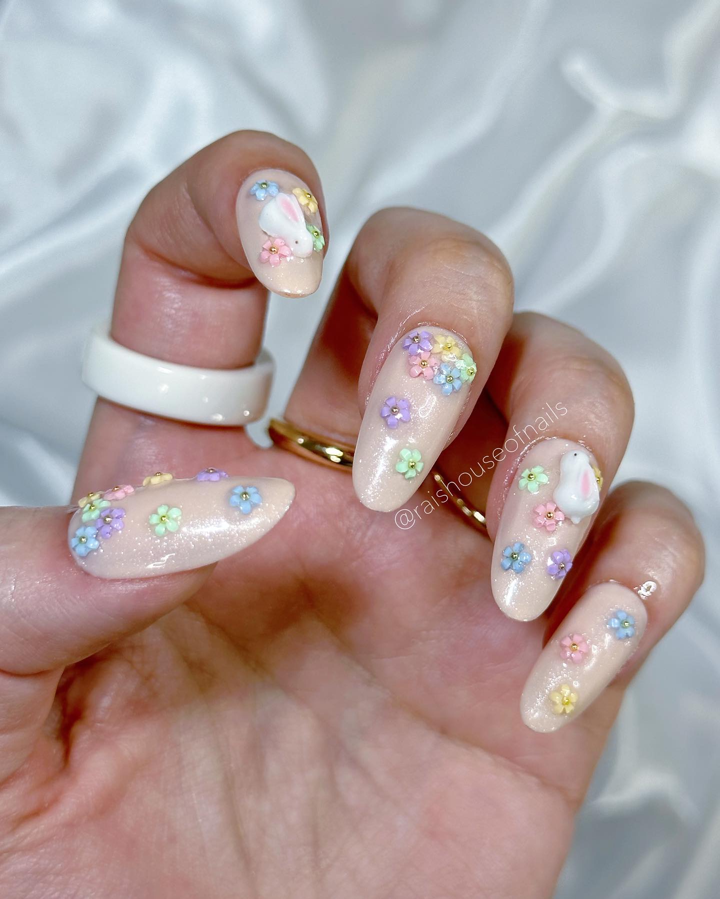 almond easter nails