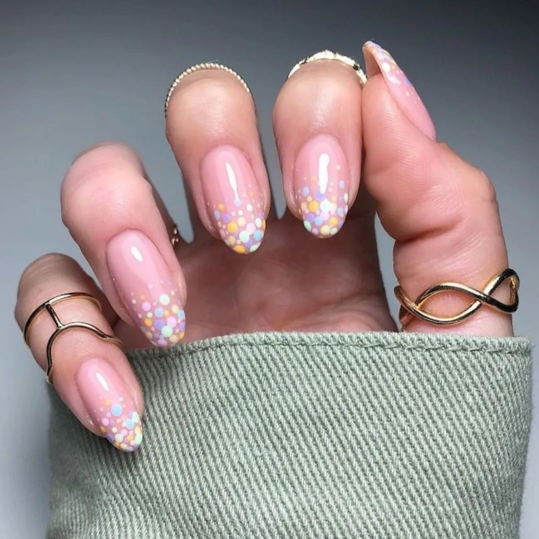 almond easter nails