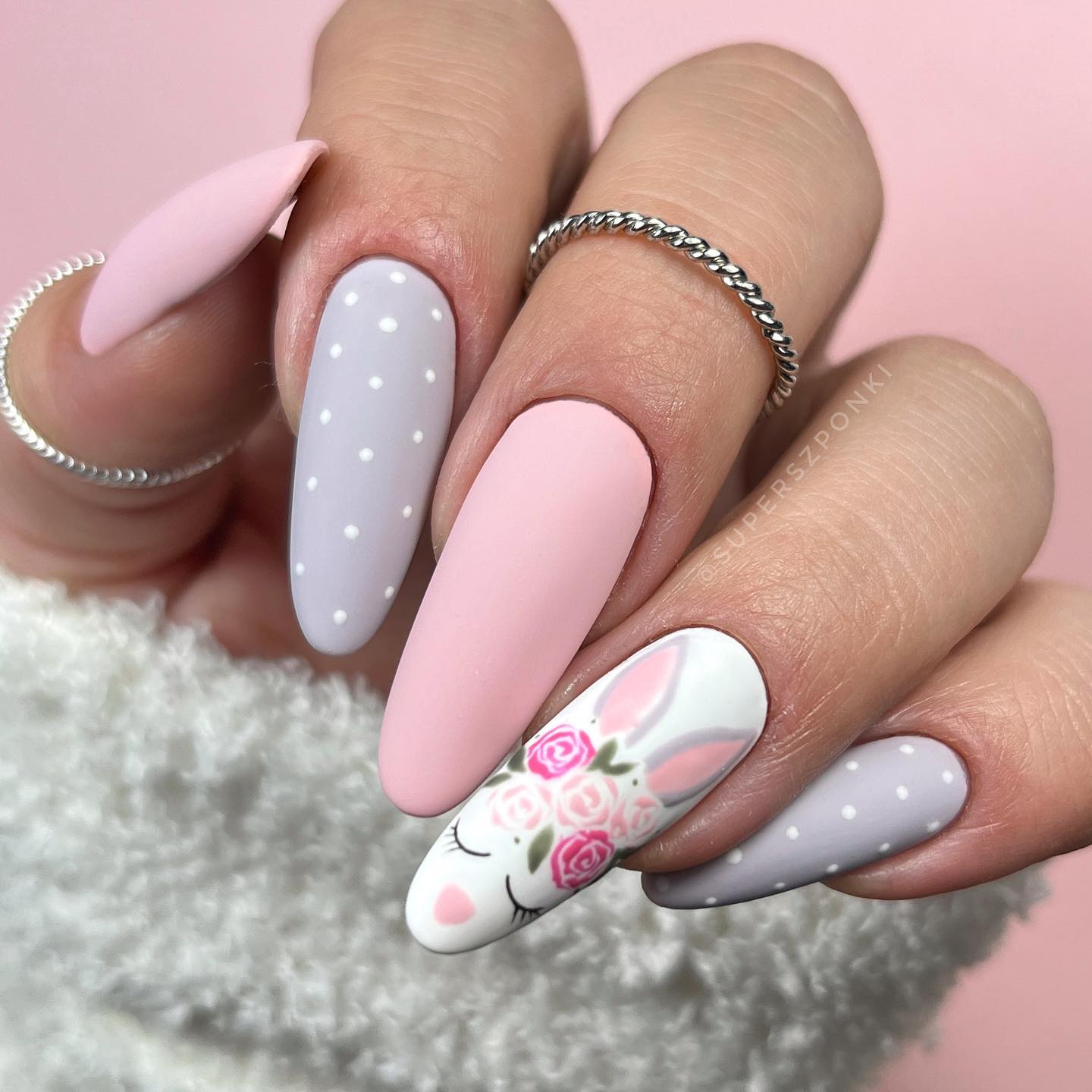 easter bunny nails