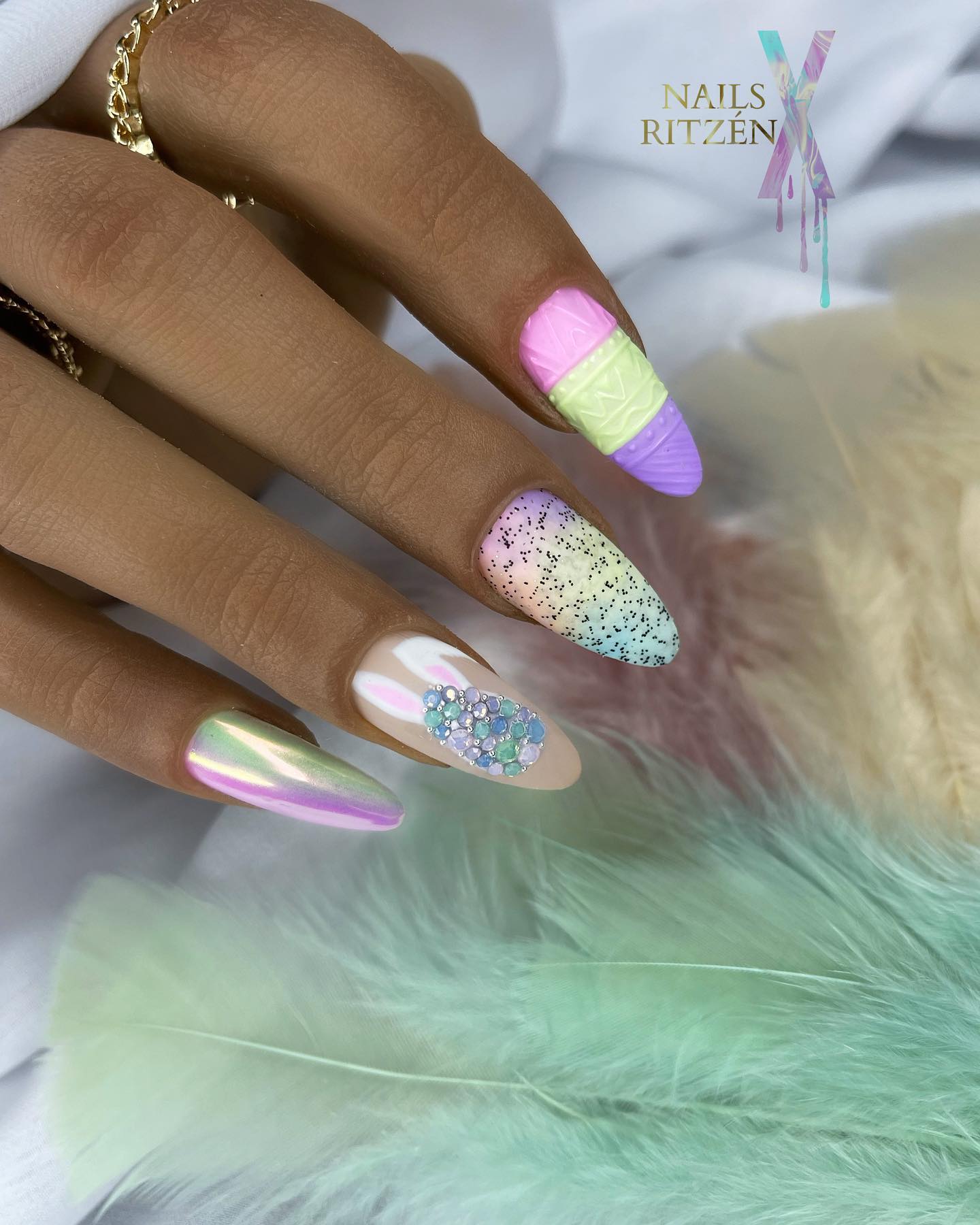 easter bunny nails