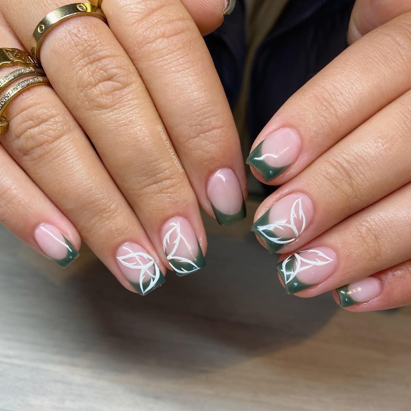 Green French Tip Nails