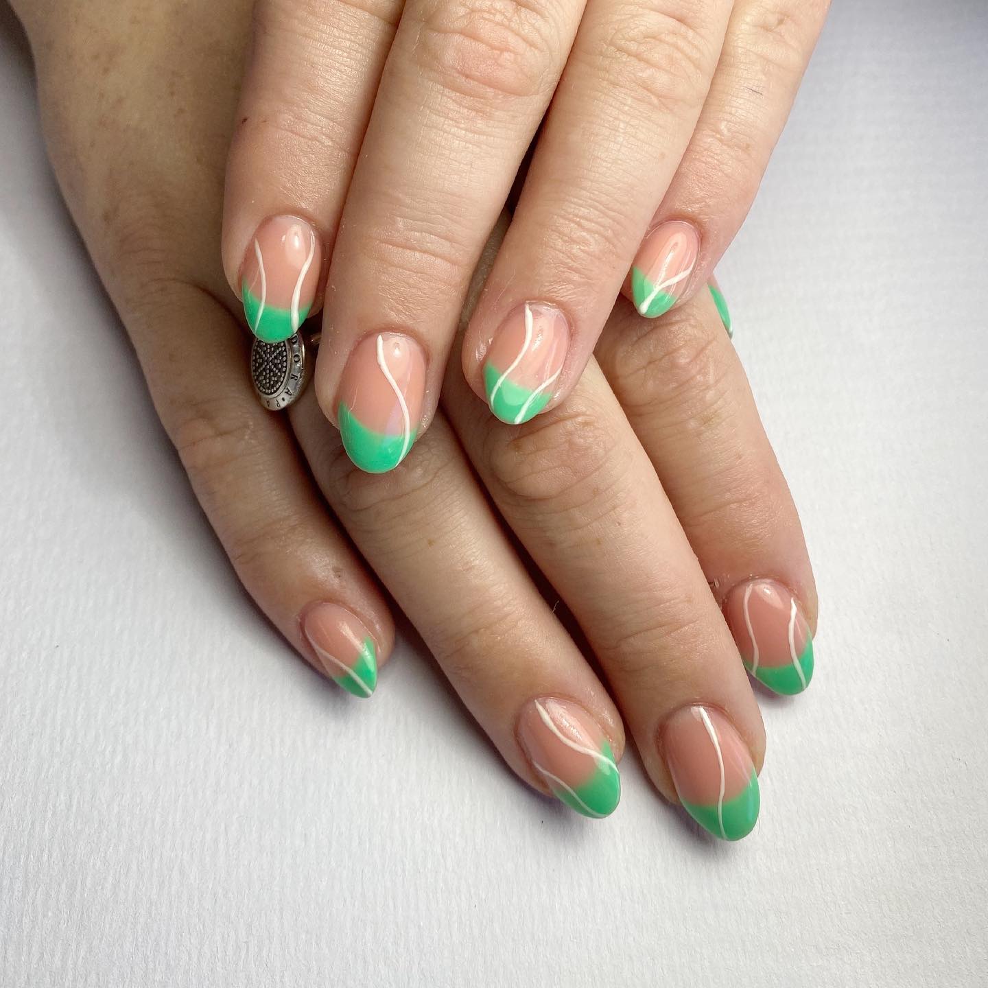 Green French Tip Nails