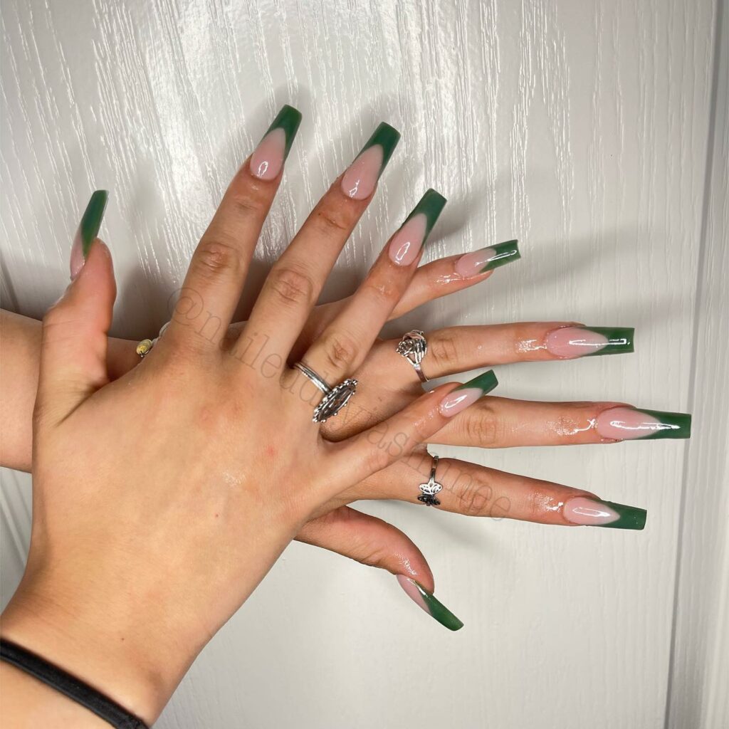 Green French Tip Nails 40 Designs You Will Fall in Love With Nail Designs Daily