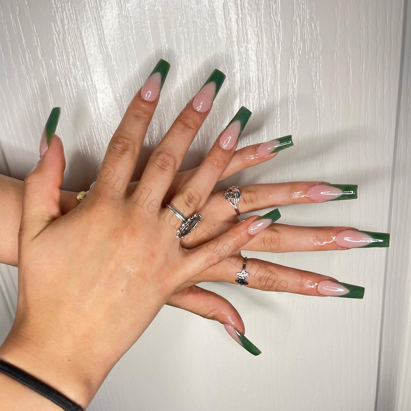 Green French Tip Nails