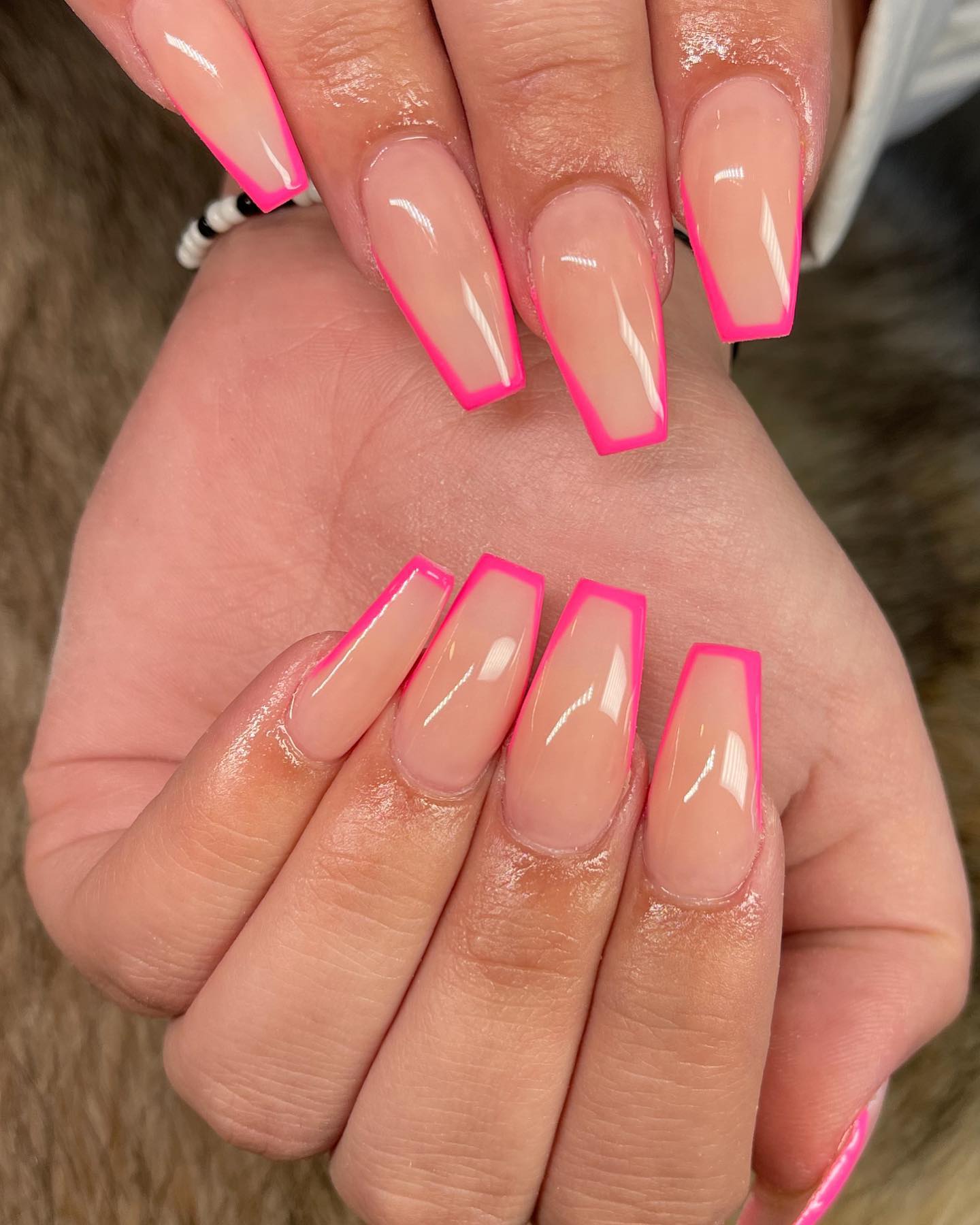 Hot Pink French Tip Nails