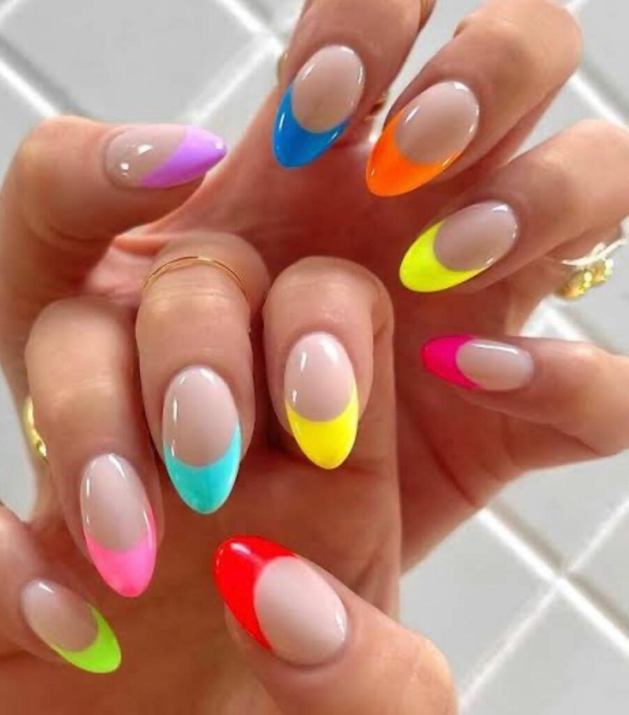 Neon Bright Summer Nails