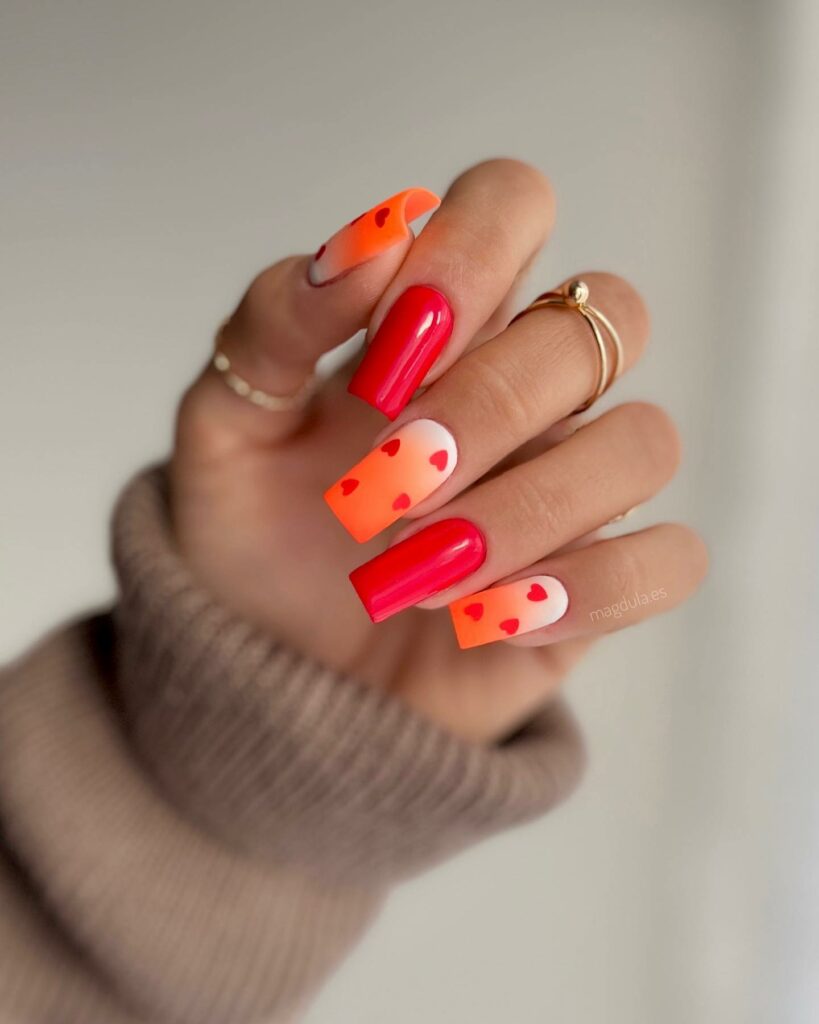 neon bright summer nails