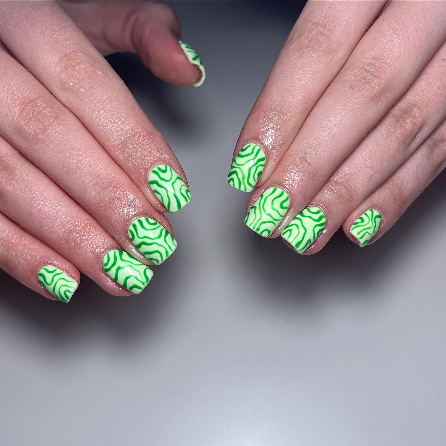 pastel green nails
