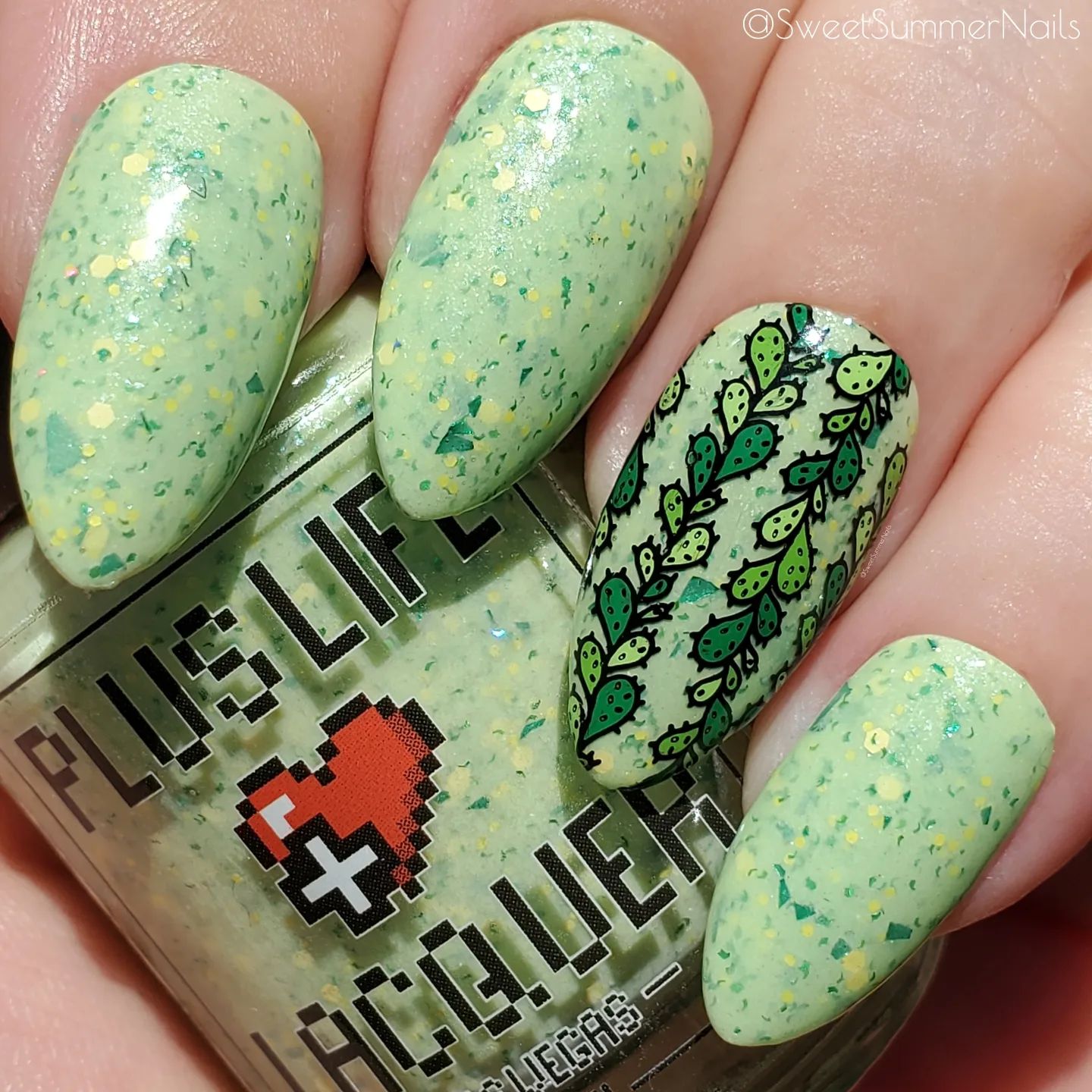 pastel green nails