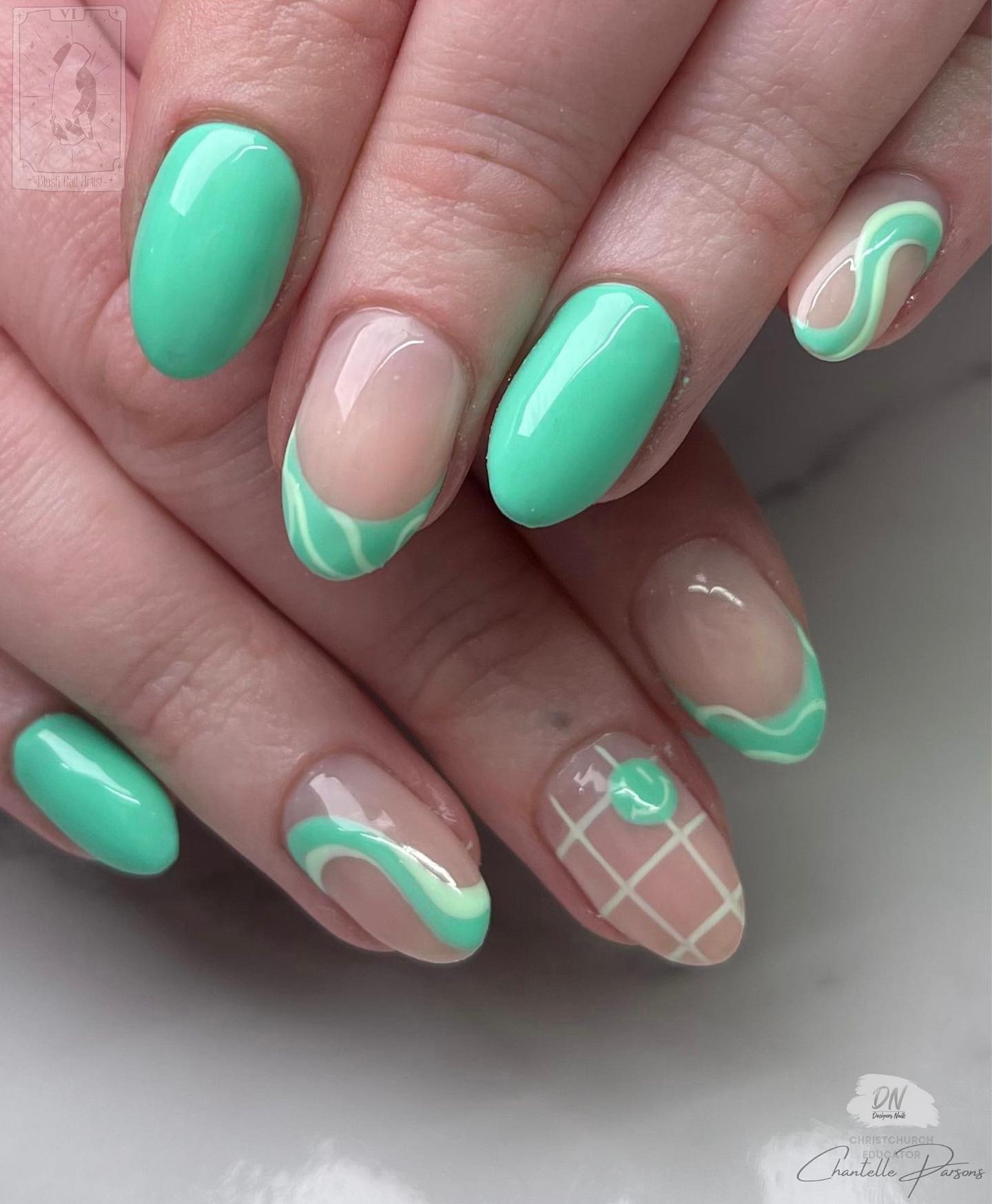 pastel green nails