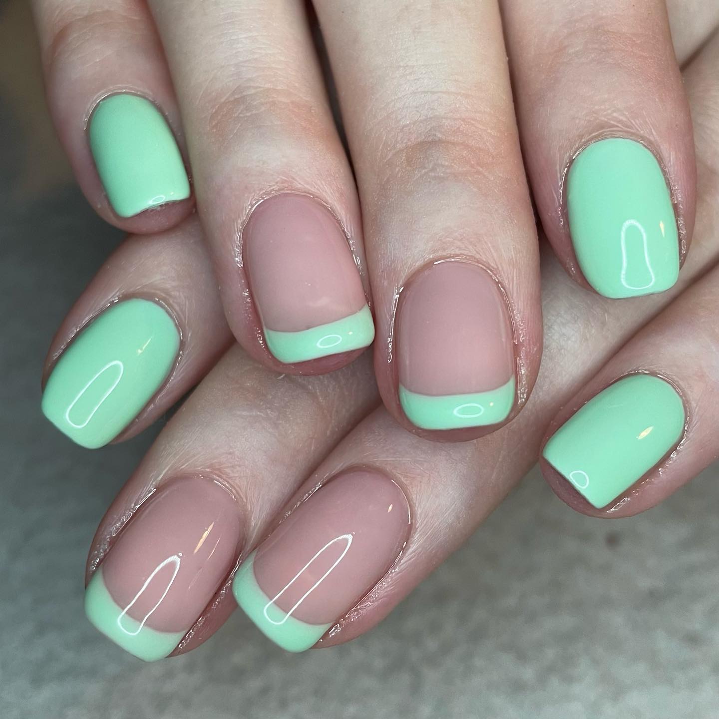 pastel green nails