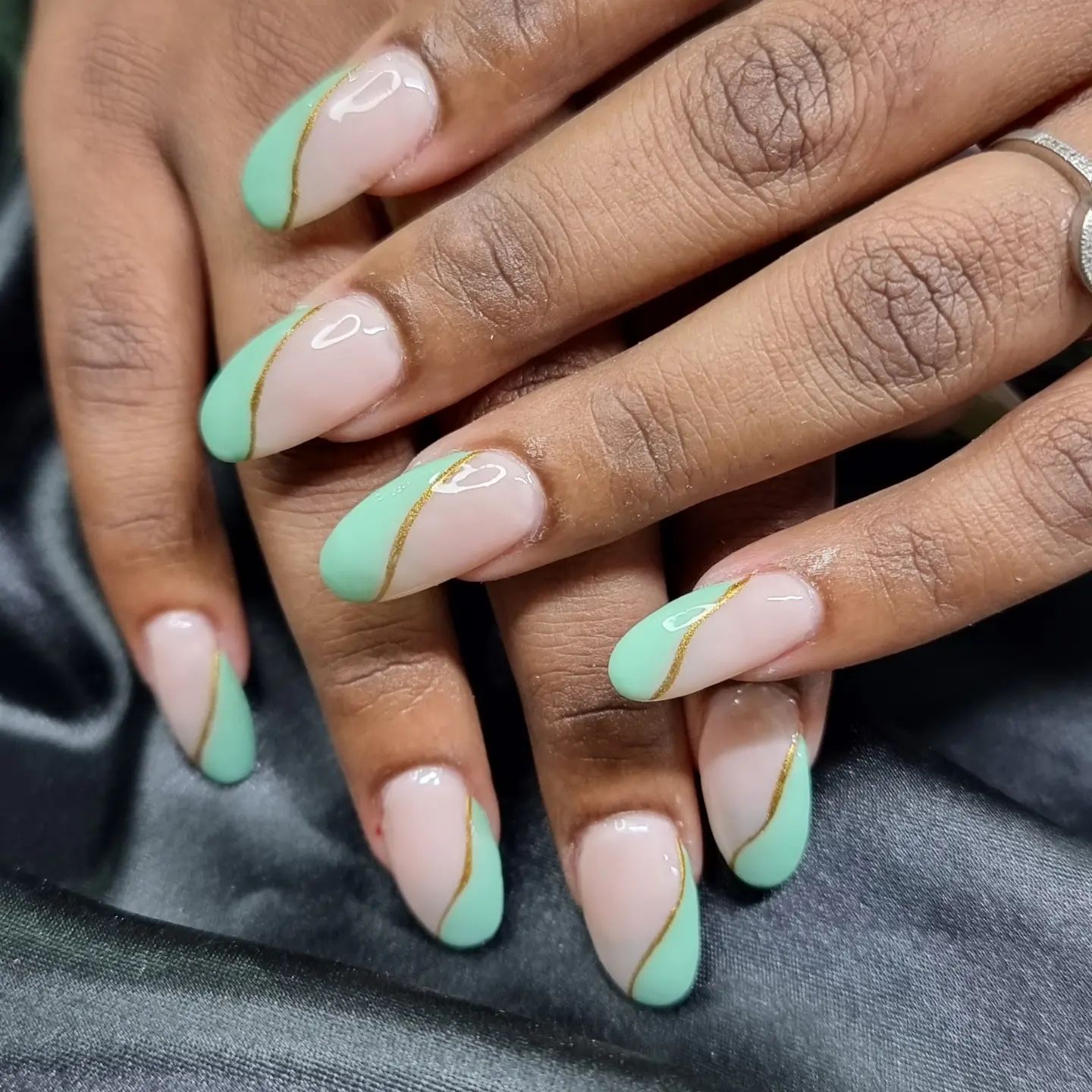 pastel green nails