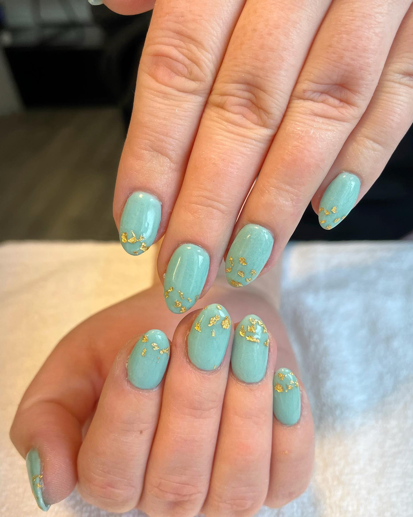 pastel green nails