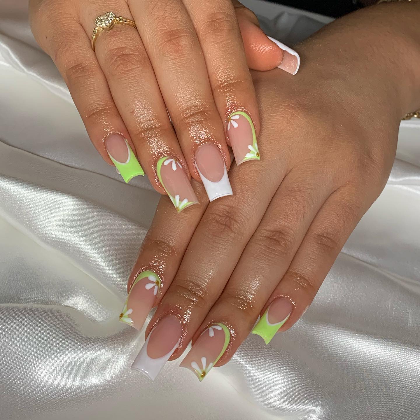 pastel green nails