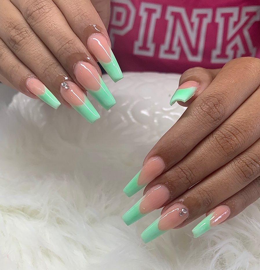 pastel green nails