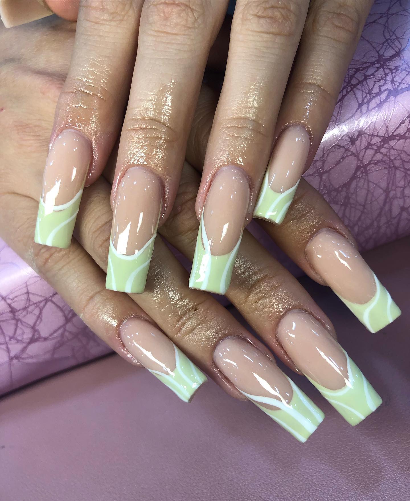 pastel green nails