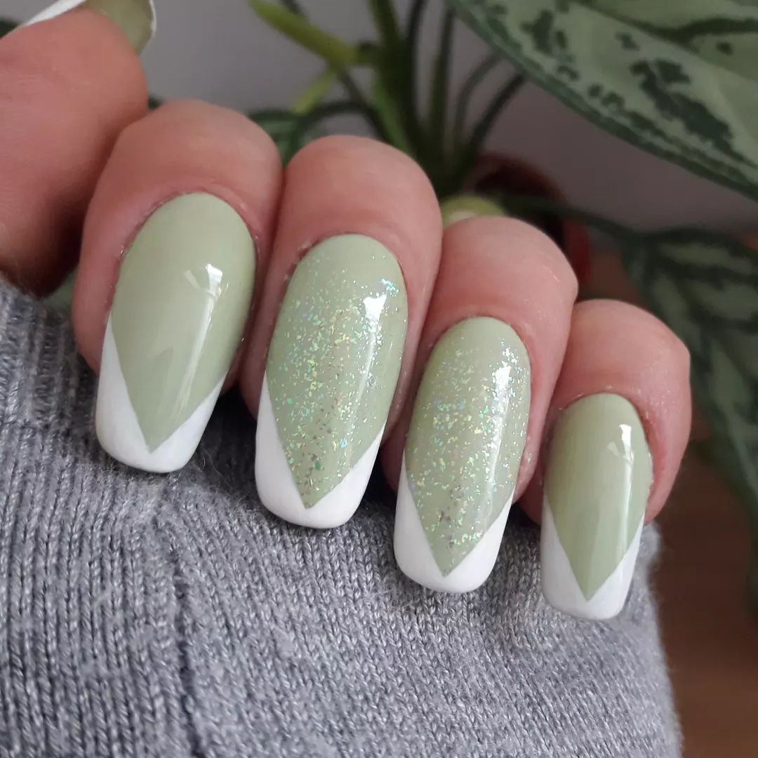 pastel green nails