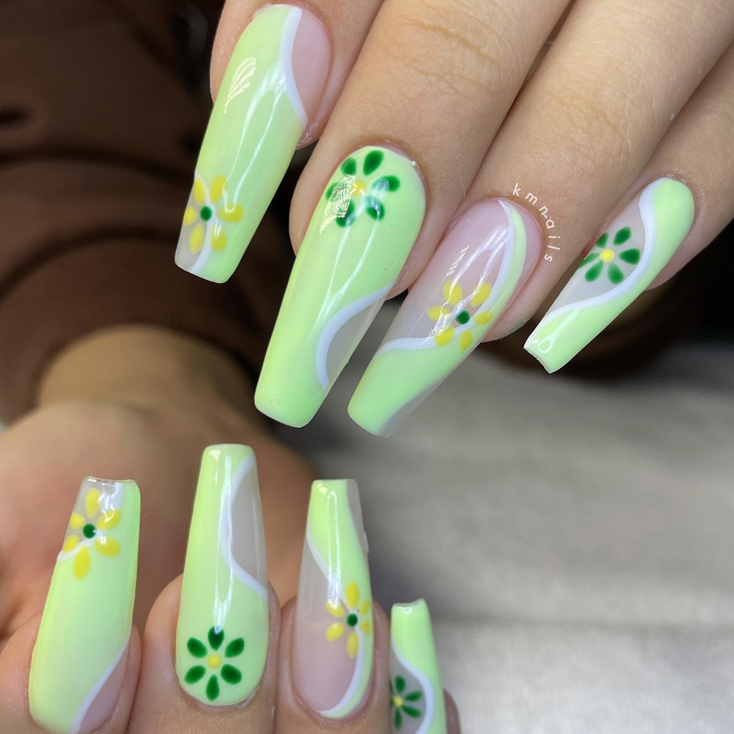 pastel green nails