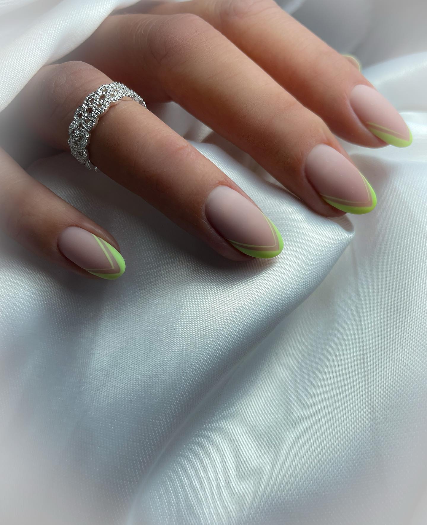 pastel green nails