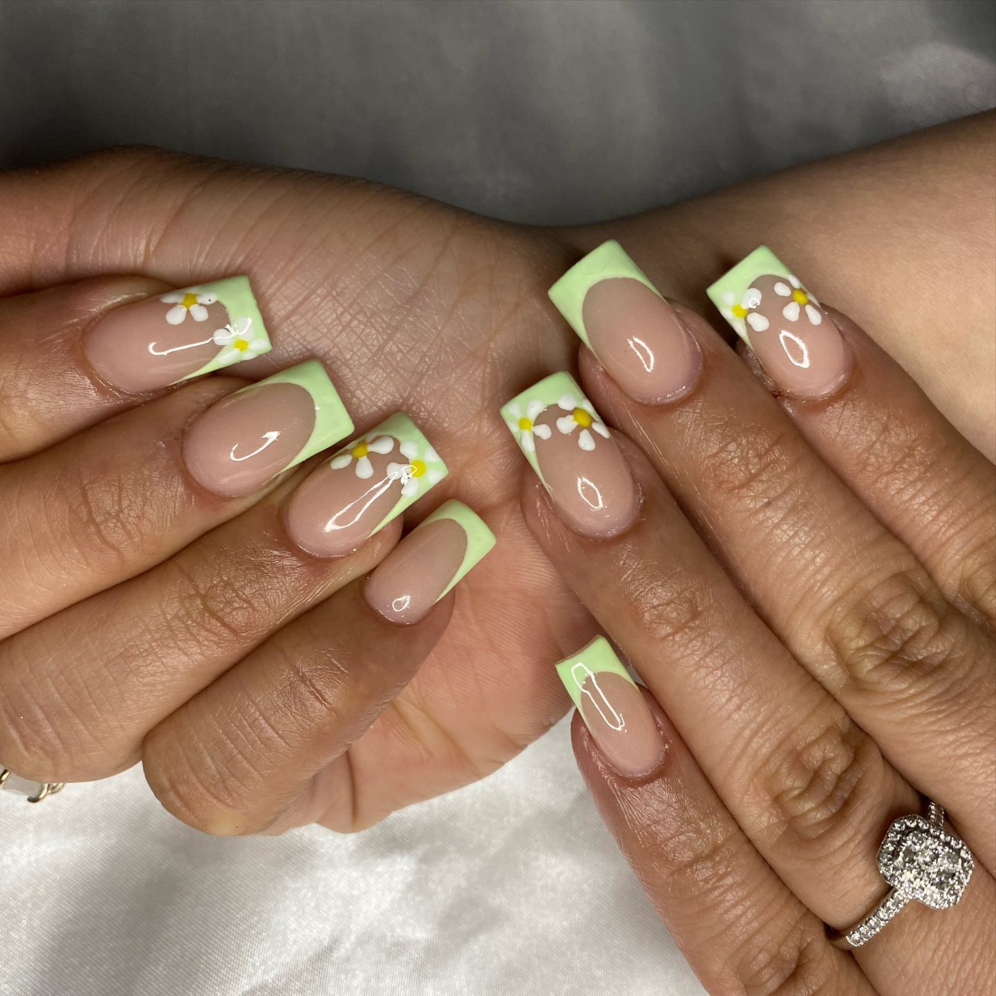 pastel green nails