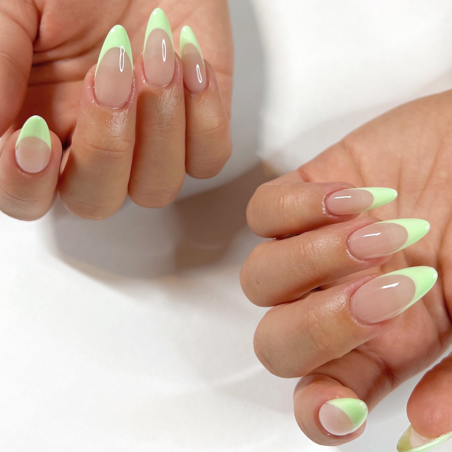 pastel green nails