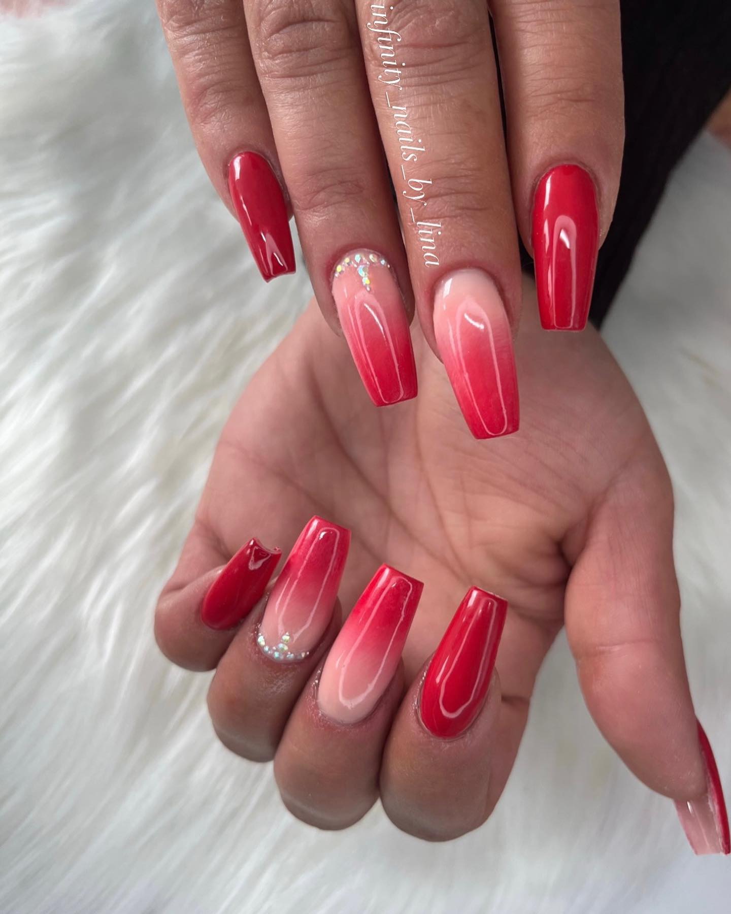 red-and-white-ombre-nails-6 red and white ombre nails