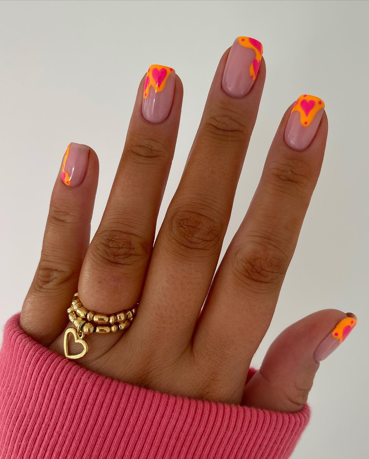 summer orange nails