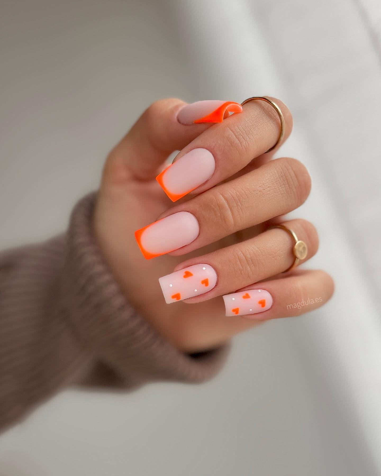 summer orange nails