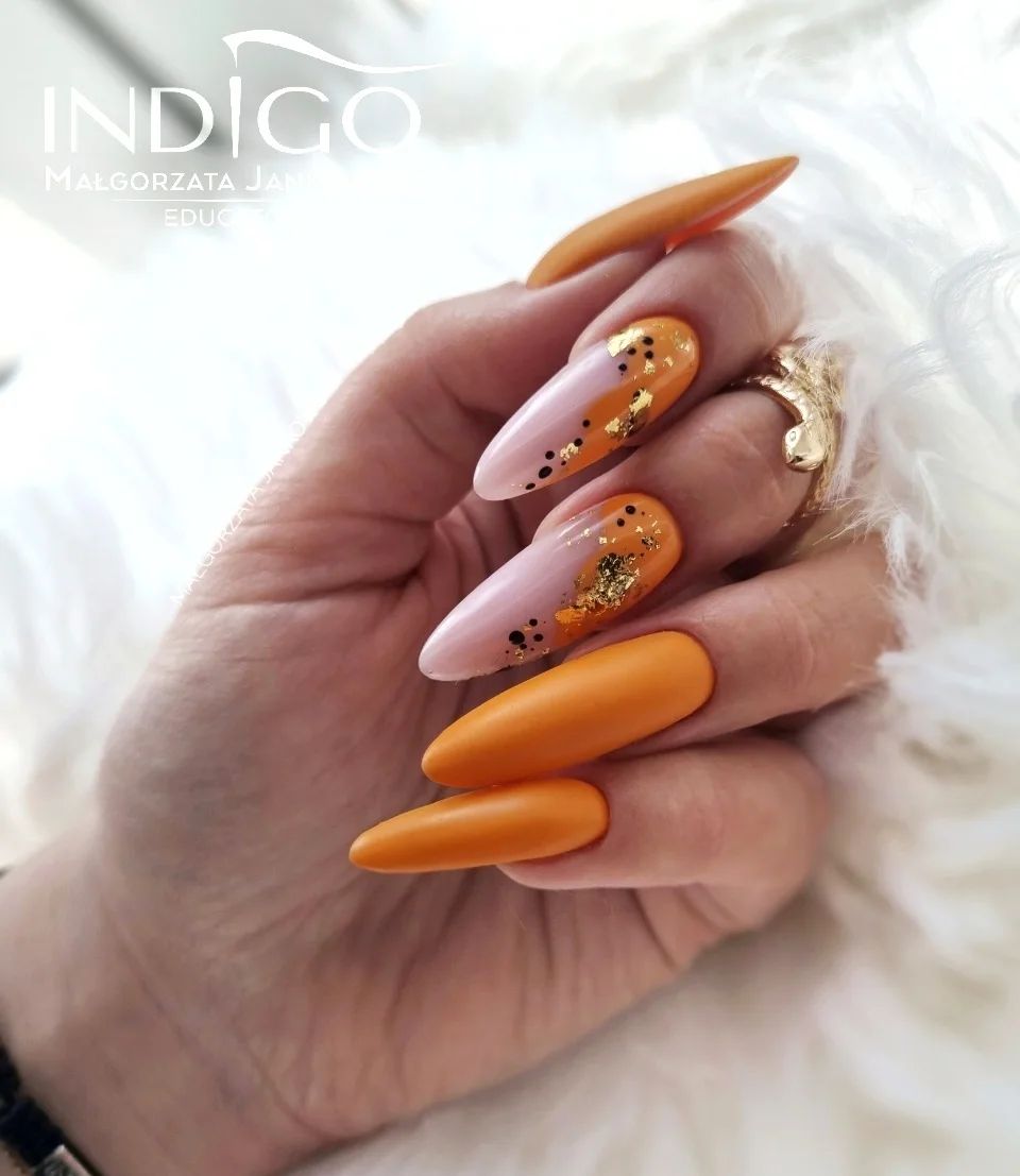 summer orange nails