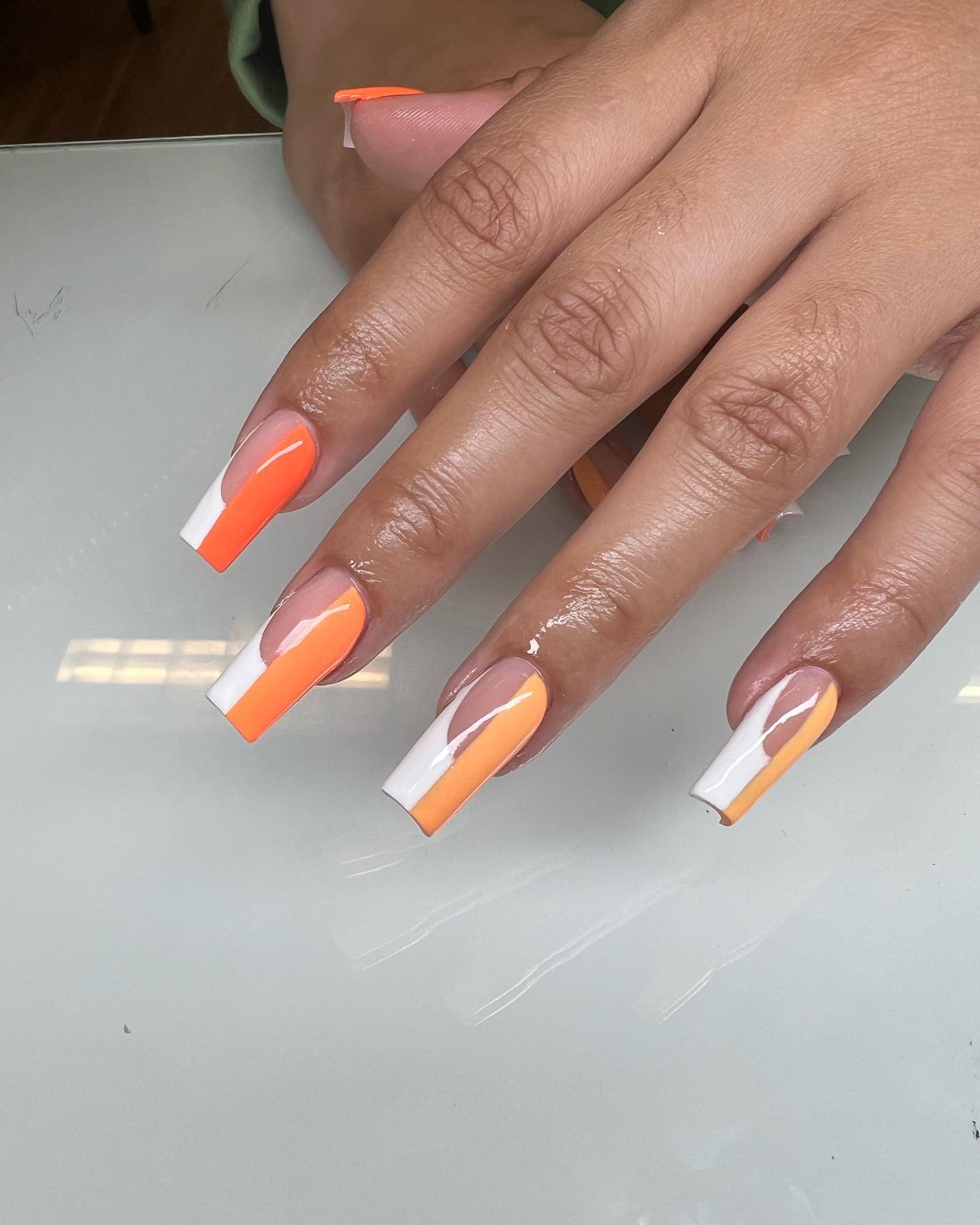 summer orange nails