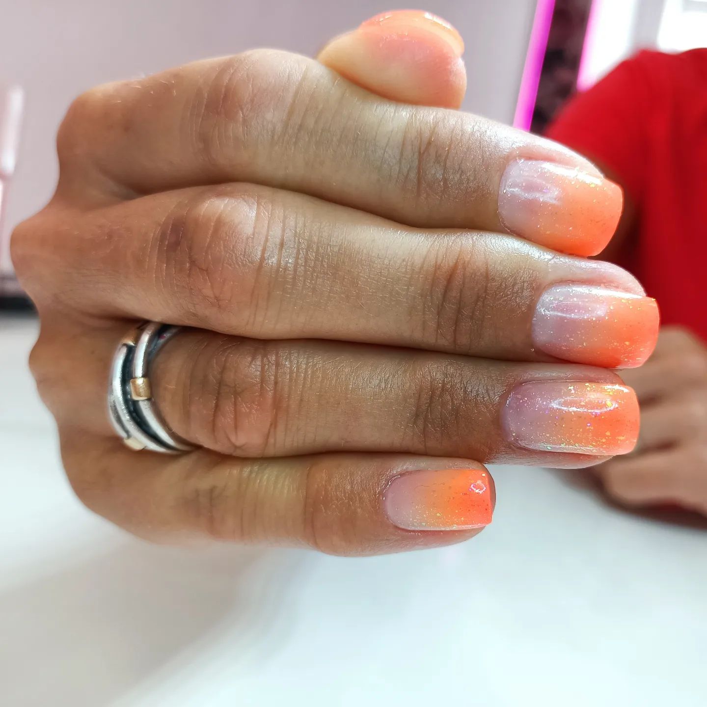 summer orange nails