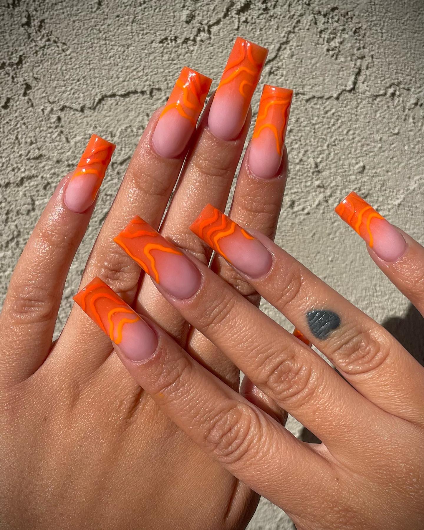 summer orange nails