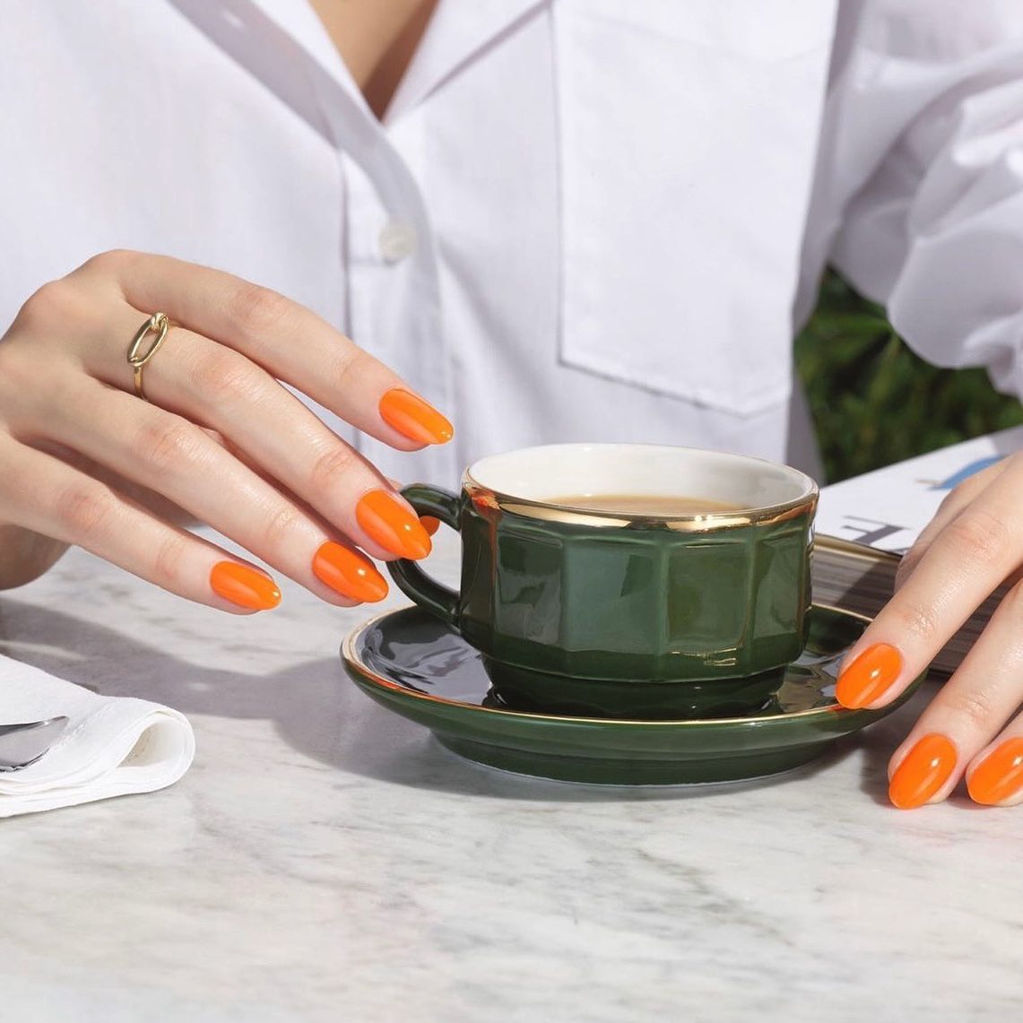 summer orange nails