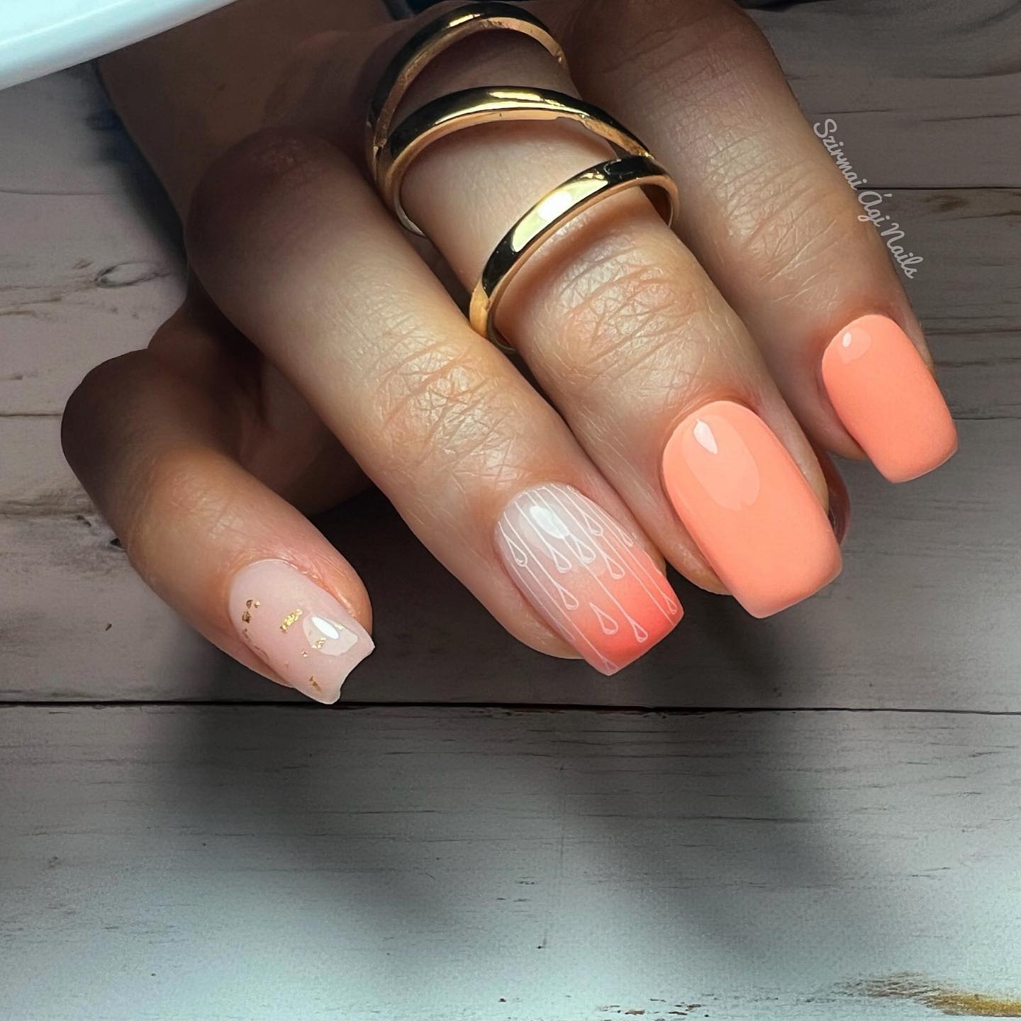 summer orange nails